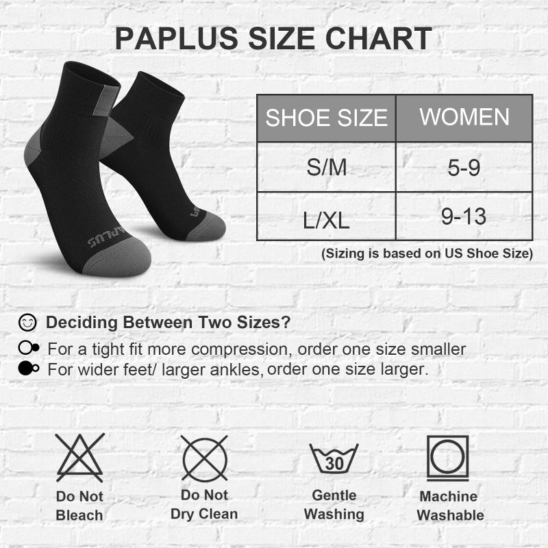 PAPLUS Ankle Compression Socks for Women 6 Pairs, Running Athletic Socks with Arch Supportï¼ŒPlantar Fasciitis Socks - Image 3