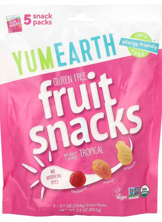 Gluten Free Fruit Snacks Tropical 5 Snack Packs 0.7 oz (19.8 g) Each - pzsku/ZC380AA4F1A6679BB695FZ/45/_/1740571409/a1abd1e6-56b9-452e-a581-9a1cb11667fb