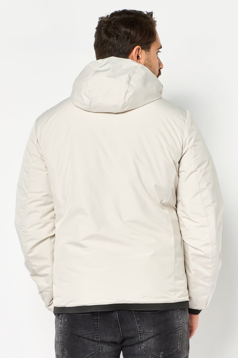 GEOX Men Reversible Renan Jacket, Cream - Image 4