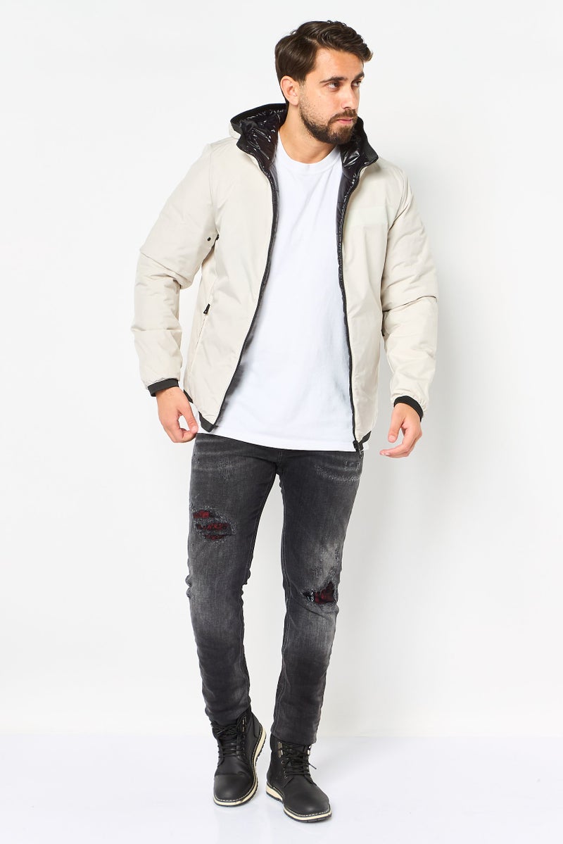 GEOX Men Reversible Renan Jacket, Cream - Image 2