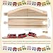 Liliful 2 Pcs Wooden Train Track Accessories Expansion Wood Train Track Pieces Compatible with Most Toy Railroads for Kids Boys Girls Toys - Image 4