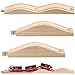 Liliful 2 Pcs Wooden Train Track Accessories Expansion Wood Train Track Pieces Compatible with Most Toy Railroads for Kids Boys Girls Toys - Image 2