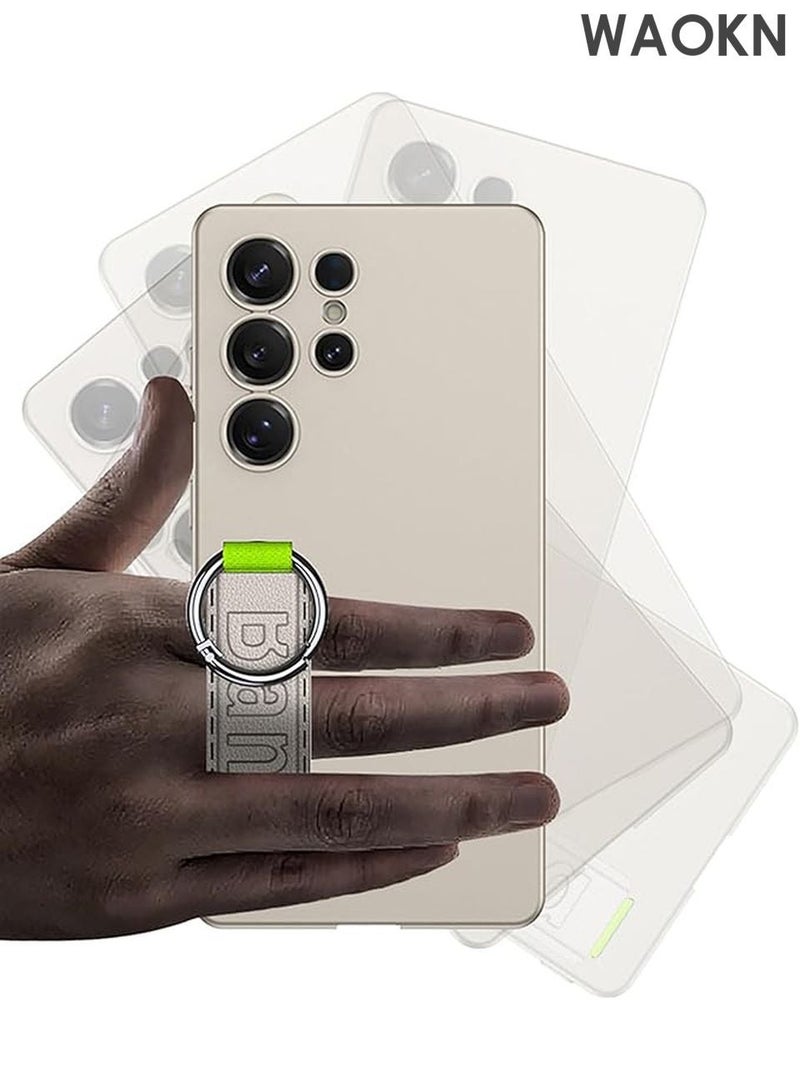 دبليو أيه أو كي أن جراب نحيف لهاتف Samsung Galaxy S25 Ultra، جراب هاتف خفيف فاخر غير لامع مع حزام معصم مع غطاء حماية شامل للعدسات، حزام معصم ذهبي قابل للتعديل لتثبيت آمن، حماية فتحة العدسة الدقيقة - Image 2