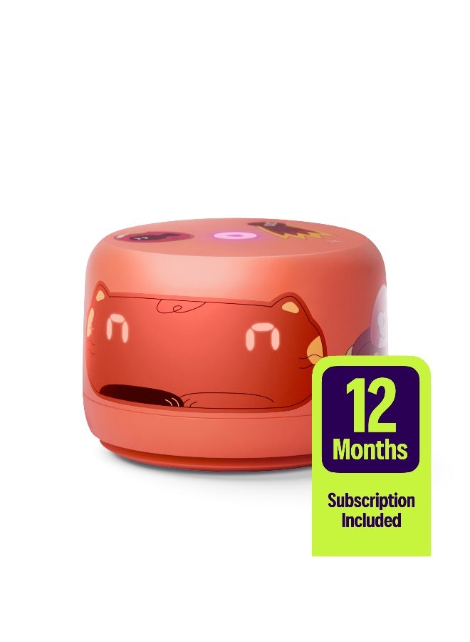 Yasmina Yango Yasmina Lite Smart Speaker + 12months Subscription Include, Touch Controls, Stories, Quran Recitation & Screen-free Content, Khaleeji Arabic & English Orange - Image 1