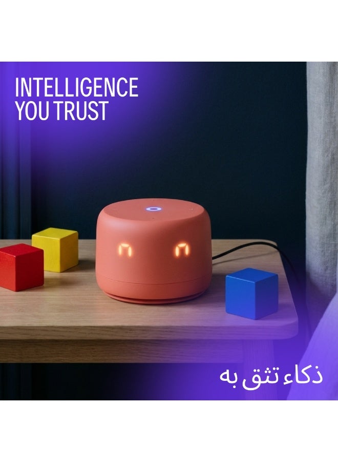 Yasmina Yango Yasmina Lite Smart Speaker + 12months Subscription Include, Touch Controls, Stories, Quran Recitation & Screen-free Content, Khaleeji Arabic & English Orange - Image 3