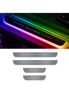 General 4 Pieces Led Car Door Mercedes-Benz Logo Car Threshold Light Door Welcome Pedal Ambient Light Set  - Image 1