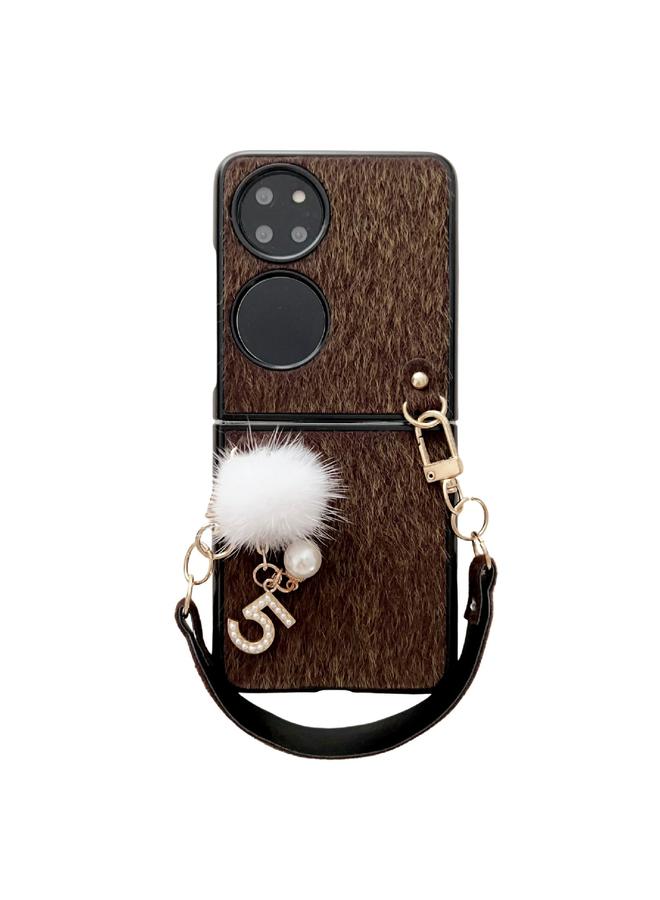 جرين تايجر جراب لهاتف Huawei P50 Pocket Plush بتغطية كاملة مع حزام - Image 1