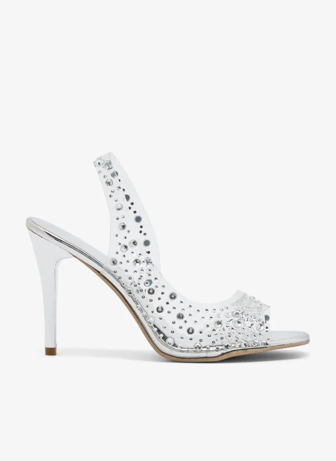 Ginger Rhinestone Diamonte Embellished High Heel Stiletto Sandals