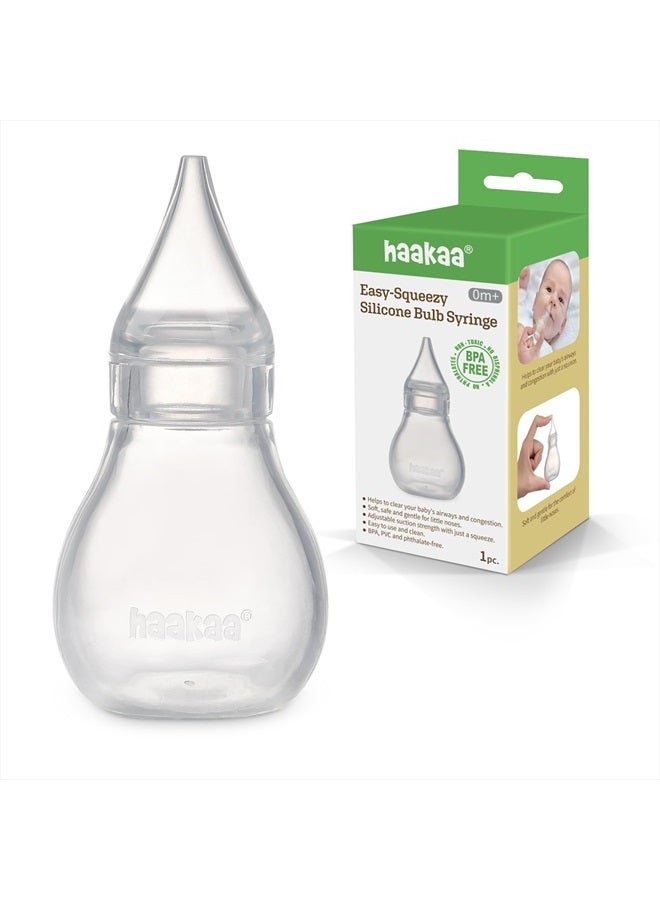 Haakaa Silicone Baby Nasal Aspirator | Nose Bulb Syringe | Easy-Squeezy Baby Nose Cleaner, 0m+ Newborn Infant &Toddler - BPA Free Silicone - Image 1