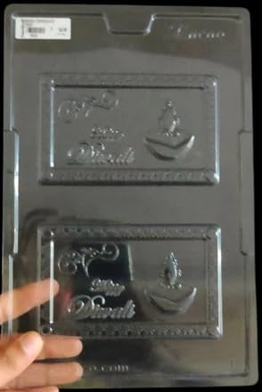 Noble Foods 2 Cavity Happy Diwali Bar Shape PVC Chocolate Mould Pack of 5 - Image 4