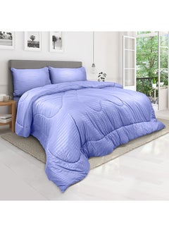Hotel Linen Klub Hotel Linen Klub Down Alternative Comforter  Set -Ultra Soft Brushed Stripe Microfiber Fabric, 200GSM Soft Fibersheet Filling, Size :Single 160 x 200cm , Color: Lavender  - Image 2