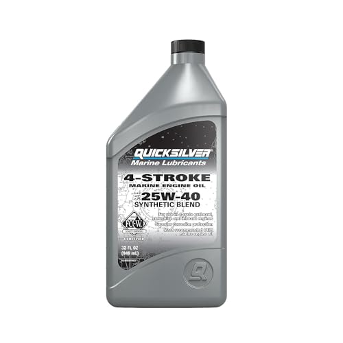 Quicksilver 25W40 4Stroke Synthetic Blend Marine Engine Oil 1 Quart