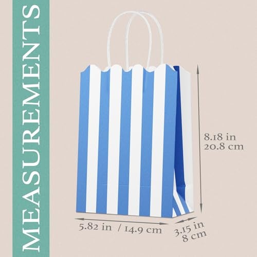 Confettiville Small Gift Bags with Handles, 12-Pack Paper Party Favor Goodie Bags, 5.82 x 3.15 x 8.18 Inches, 6 Designs in Retro Riviera, Ideal for Birthdays, Baby Showers, and Christmas Parties - Image 4