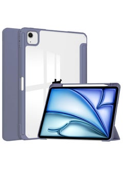 General iPad Air 13 Inch (M2) 2024 Case, Smart Slim Folio Stand Auto Sleep/Wake Cover, with Pencil Slot, Clear Transparent Back Shell for iPad Air 13 Inch  - Image 1