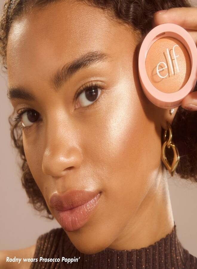 elf Halo Glow Silky Powder Highlighter Prosecco Poppin' – Radiant Luminous Glow, Finely Milled Silky Powder Highlighter 4.5ml - Image 5