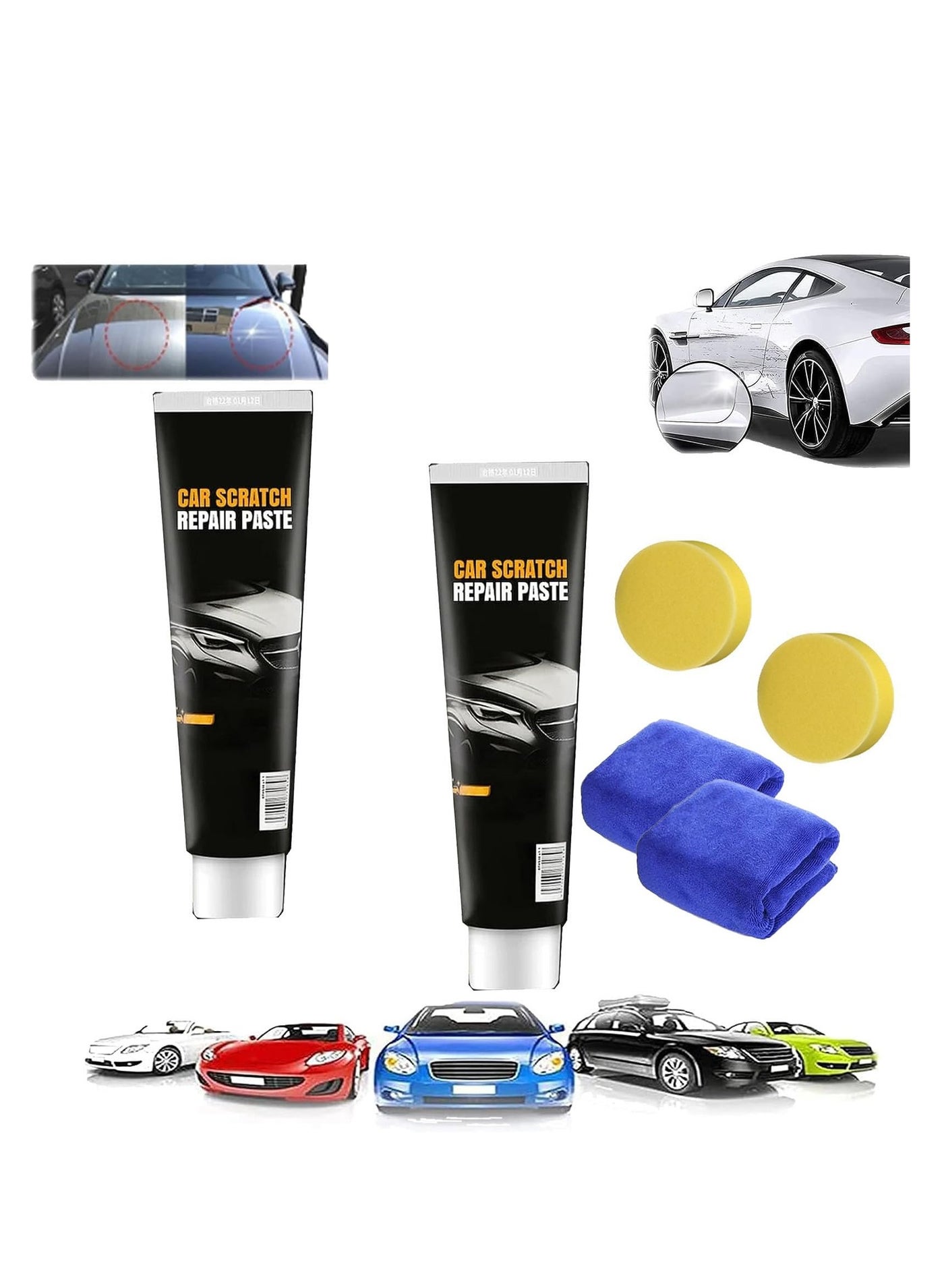 Professional Car Scratch Repair Paste - Auto Body Compound Polishing Agent for Effective Scratch Removal (2 pcs) - Car Scratch Repair Paint Grinding Paste for a Flawless Finish.