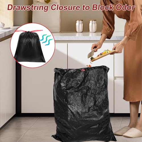 O2frepak 33 Gallon Drawstring Tall Kitchen Trash Bags,Clean Fresh Scent and Heavy Duty Garbage Bags(30 Count,80x100cm) - Image 4