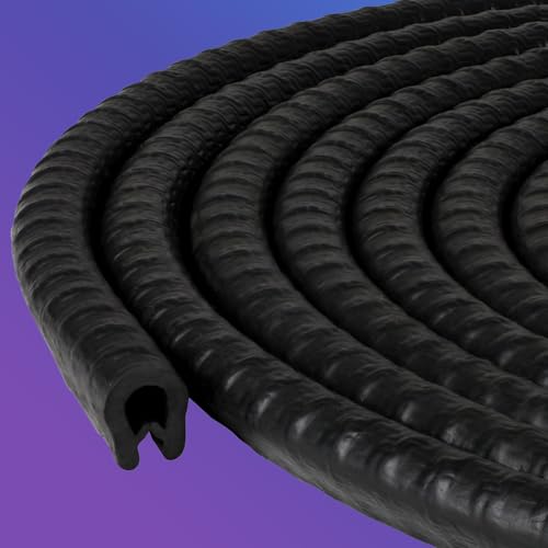 iWagon-U Shape Edge Trim Rubber Strip Seal Protector Car Door Edge Guards for Most Cars (16 ft/5 m, Black) - Image 2