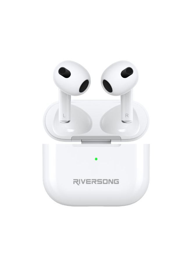 RIVERSONG Airfly L3 True Wireless Stereo Earbuds, Touch Control, Sweat Proof, White Color  - Image 1