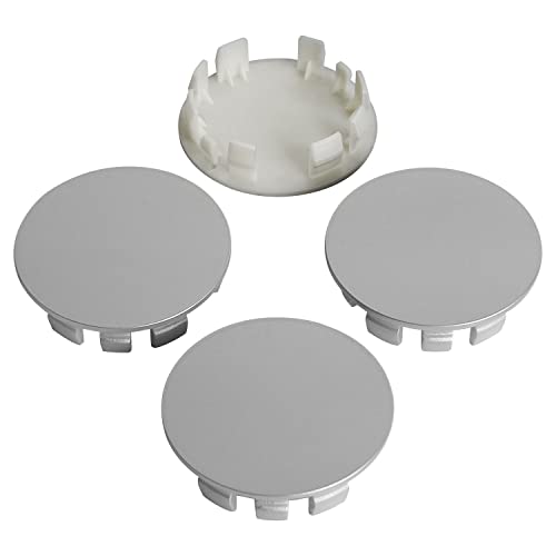 KitsPro 2.4Inch 62MM Wheel Center Caps, Pack of 4 (Silver, Outer 62MM, Inner 56MM) - Image 1