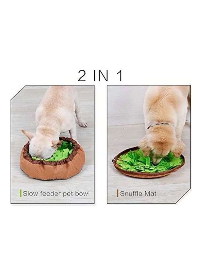 Pet Snuffle Training Feeding Mat With Ball Green/Brown - Image 2