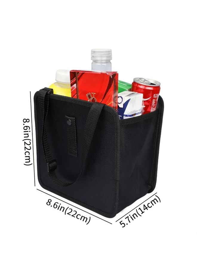 Black 2 Gallon Hanging Car Trash Can Waterproof Vehicle Garbage Bin With Ergonomic Handle - Image 2