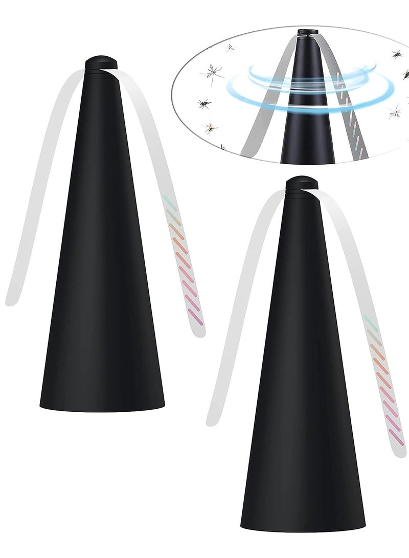 مخطوطات مروحة طارد الذباب - مراوح الطيران للطاولات، مراوح الطيران للأماكن الخارجية/الداخلية، المطاعم، تعمل بالبطارية، بدون ضوضاء، محمولة، عبوة خالية من المواد الكيميائية مكونة من قطعتين - Image 1