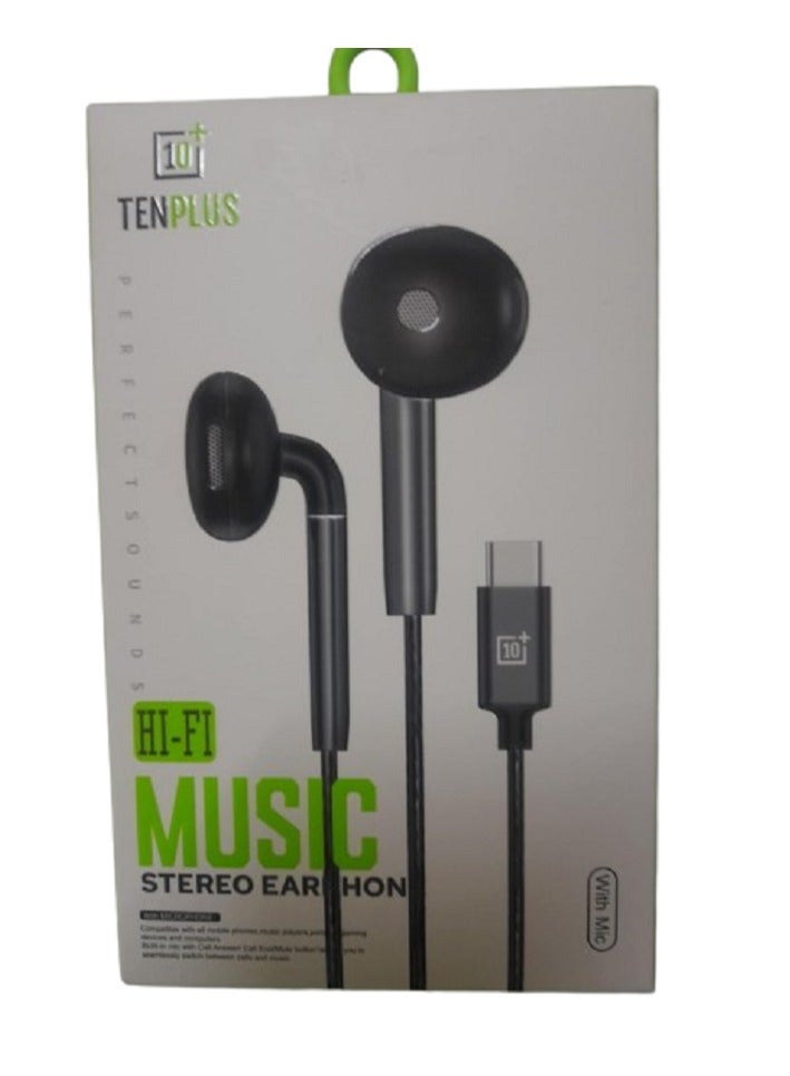 tenplus Tenplus type-c hi-fi Stereo Earphones ZC381A63F6B6015F6CCB6Z
