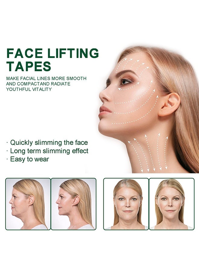 West&Month Face Lifting Tapes, Waterproof High Elasticity Facelift Face Lift Tape, for Hiding Facial Wrinkles Lift Saggy Skin Hide Double Chin Ultra-thin Breathable 30 Pcs - Image 2