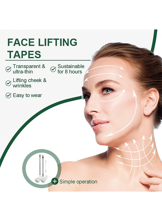 West&Month Face Lifting Tapes, Waterproof High Elasticity Facelift Face Lift Tape, for Hiding Facial Wrinkles Lift Saggy Skin Hide Double Chin Ultra-thin Breathable 30 Pcs - Image 3