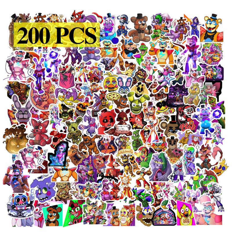 Pounchi Stickers (200 Pcs) Cartoon Gaming PVC Sticker, Gifts for Laptop Water Bottle Skateboard Party Supplies Decorations Teens Kids - Image 1