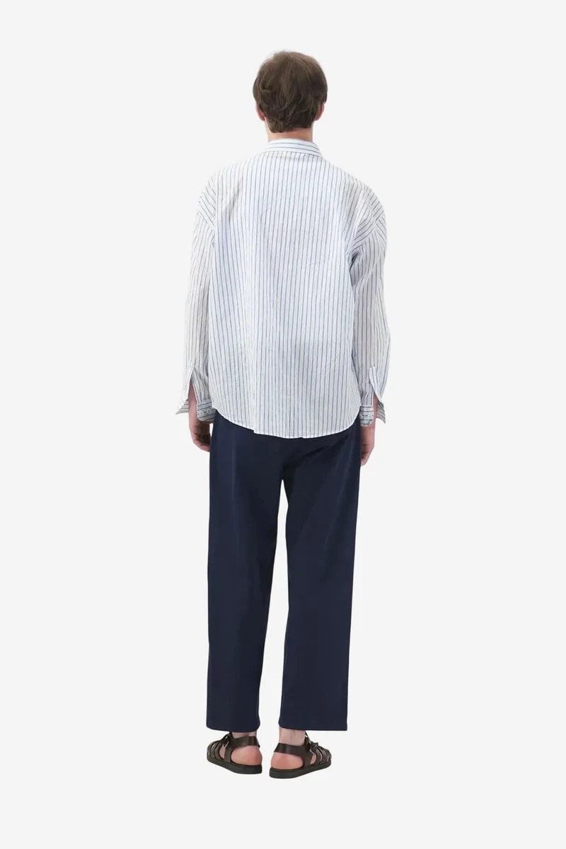 Giesto White GIESTO Striped Long Sleeve Shirt with Embroidery for Men | Best Price UAE