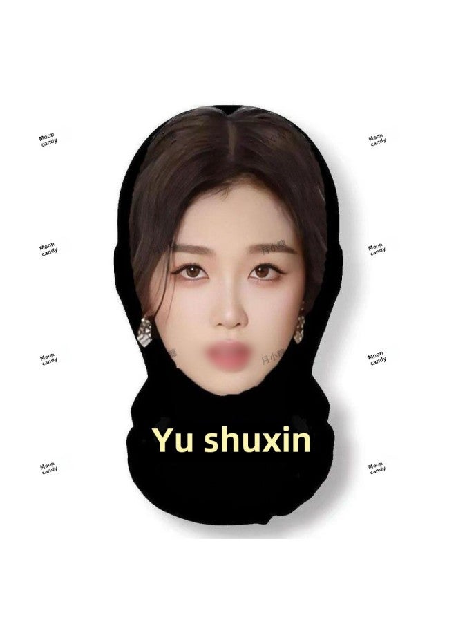 3D Simulation Face Dress-up Funny Headgear Live Props Funny Mask Star Face Spoofs Mask-Color:[yu Shuxin] One Pack  - Image 1