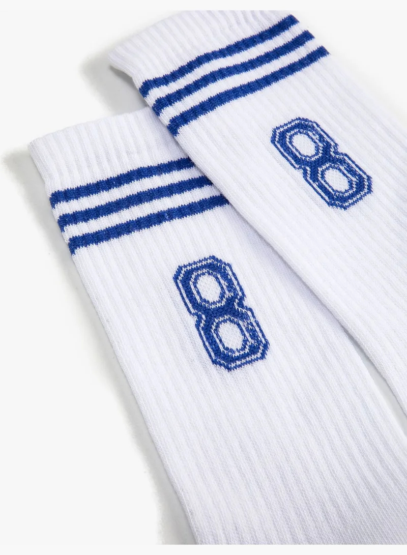 KOTON Socket Varsity Socks Number Embroidered