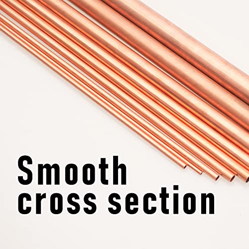 Tynulox 1/2"(13mm) OD 99.9% Copper Tube 0.5mm Wall × 300mm Length × 2Pcs, Pure Seamless Round Copper Tubing for Refrigerator, Jewellery and Industry - Image 4