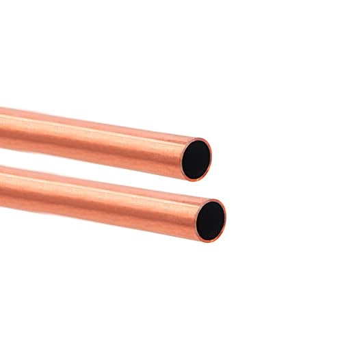 Tynulox 1/2"(13mm) OD 99.9% Copper Tube 0.5mm Wall × 300mm Length × 2Pcs, Pure Seamless Round Copper Tubing for Refrigerator, Jewellery and Industry - Image 1