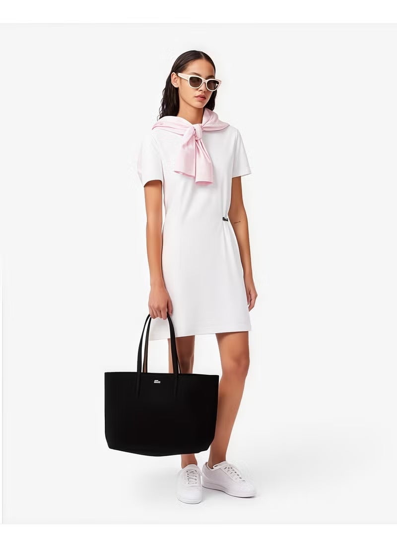 لاكوست Lacoste خواتین کا ڈبل ​​سائیڈ والا دو ٹون بڑی صلاحیت والا ہینڈبیگ ٹوٹ بیگ، فیشن ایبل ملٹی فنکشنل، خواتین کا ہینڈ ہیلڈ شولڈر بیگ، فیشن ورسٹائل بڑی صلاحیت والا بیگ، خواتین کا شاپر ٹوٹ بیگ، سیاہ خاکستری - Image 3