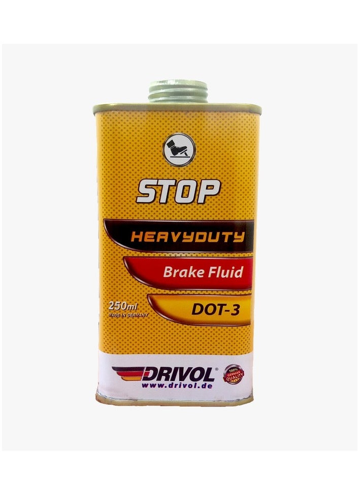 DRIVOL DRIVOL Brake Fluid Made in Germany DOT 3 - 250ml Metal Bottle 