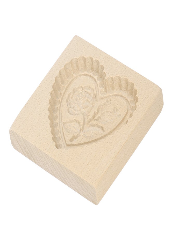 Wooden Cookie Mold Easy Release Reusable Washable Carved Biscuit Press Stamp Mold for Home Kitchen Baking Love Heart and Rose - Image 4