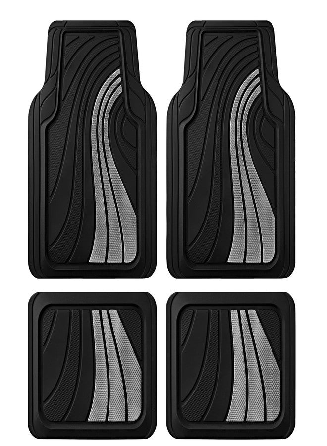 Road Comforts Rubber Sport Car Floor Mat - All-Weather Heavy Duty, Non-Slip, Trim-to-Fit, Universal Fit for Cars, Trucks, SUVs - Sliver - Image 1