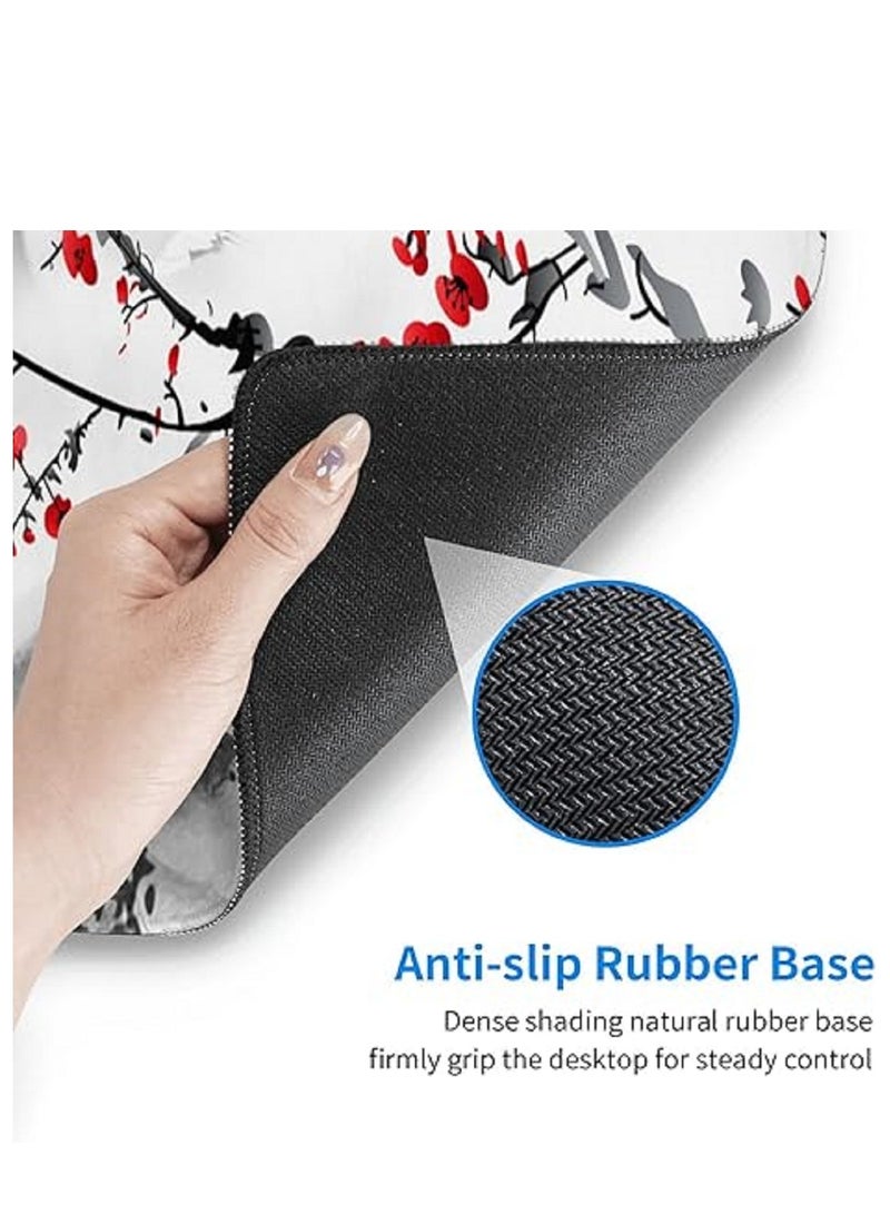Cherry Blossom Mouse Pad 900x400x3 mm  Full Desk Japanese Sakura Mousepad Extended Large Non-Slip Rubber Base  Big Keyboard Mat with Stitched Edges for Gaming and Office - Image 3