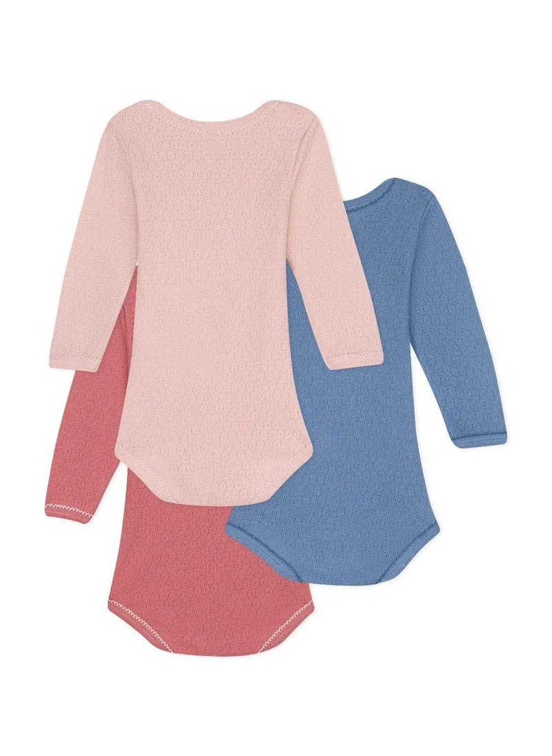 بيتي باتو Babies' long-sleeved cotton bodysuits - 3-pack