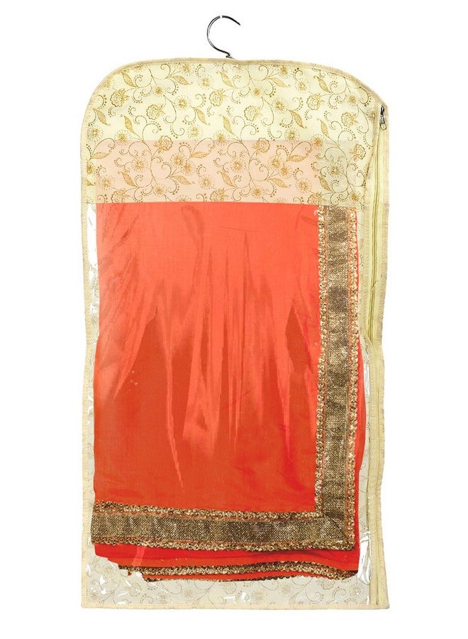 Kuber Industries Metalic Print Waterproof Clothes Storage Bag Wardrobe Hanging Protective Cover Zipper Dust Cover Suitable for Wardrobe Storage and Travel (Gold)-Pack of 12-KUBMART15526 - Image 3