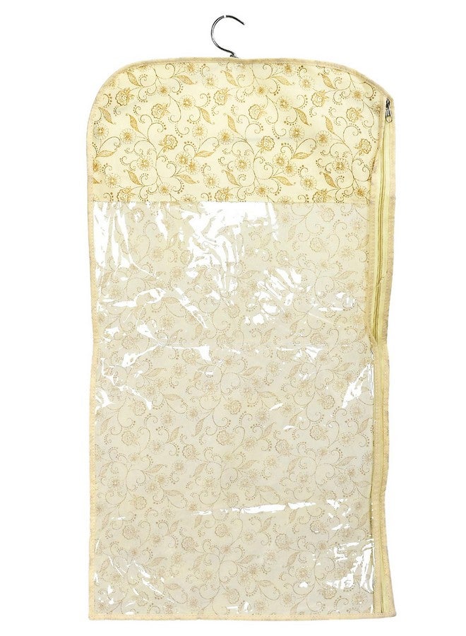 Kuber Industries Metalic Print Waterproof Clothes Storage Bag Wardrobe Hanging Protective Cover Zipper Dust Cover Suitable for Wardrobe Storage and Travel (Gold)-Pack of 12-KUBMART15526 - Image 5