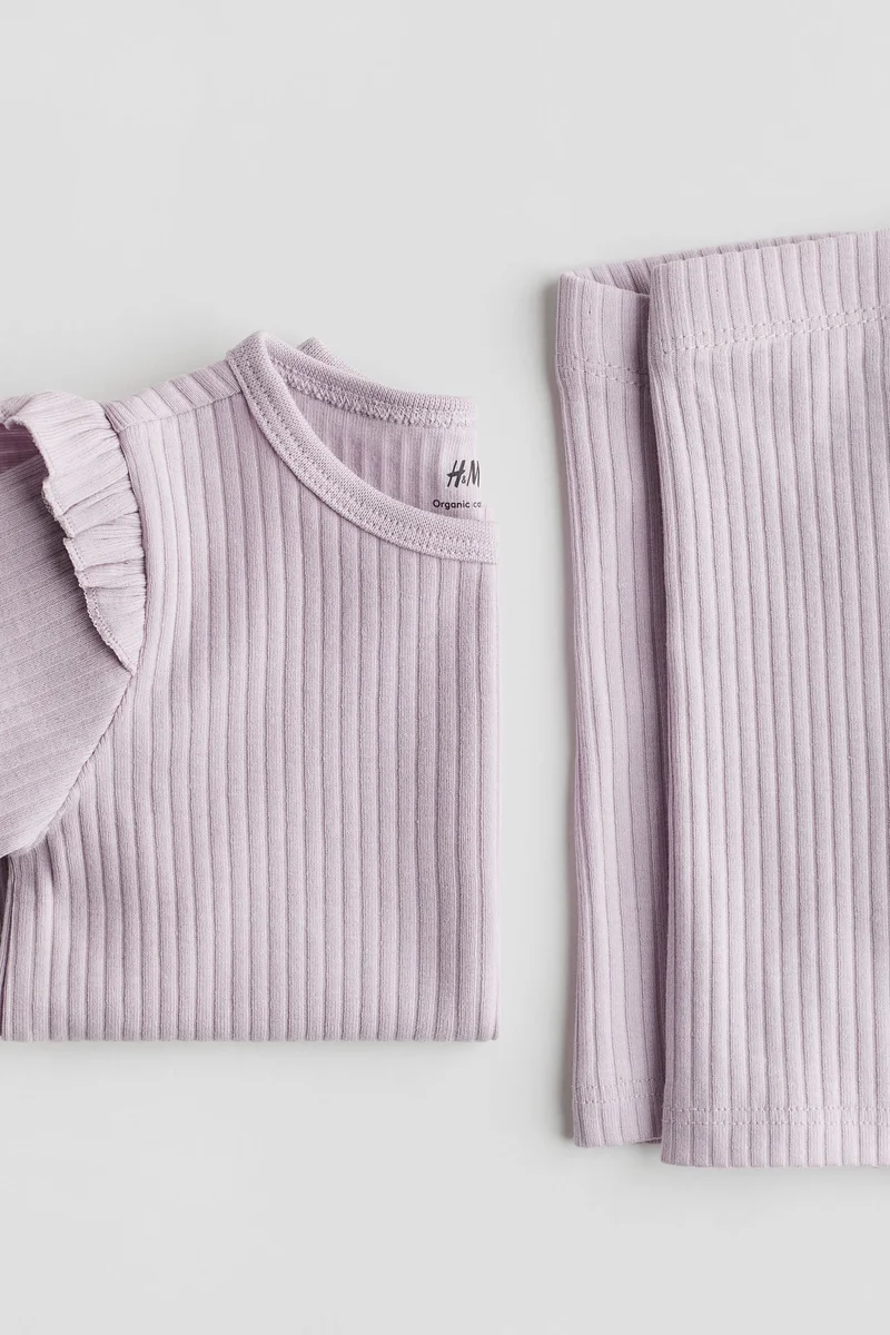 H&M 2-pack ribbed cotton set