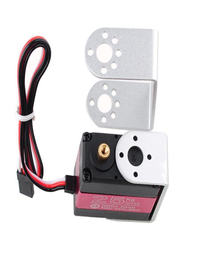 Wishiot RDS3225 25KG Servo Daul Shaft U Mount RC Digtal Servo Full Metal Gear Waterproof Robotic Arm Servo Motor 180 Degree with U Mounting Bracket for DIY Car Robot - Image 5