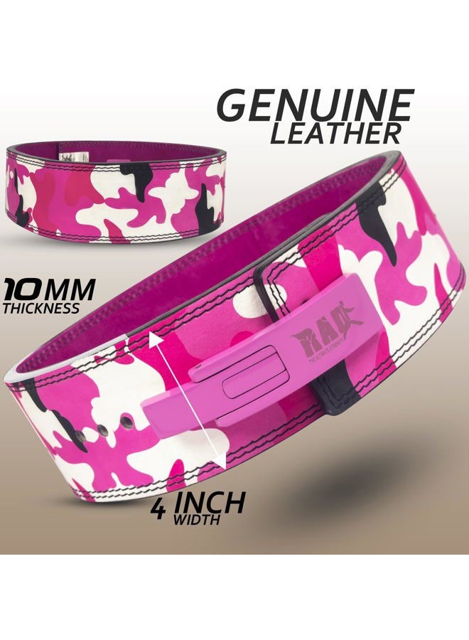 RAD (Large, Pink Camo) - Weight Lifting Belt Powerlifting Men & Women, Weightlifting 10 mm Lever Belt - Image 2