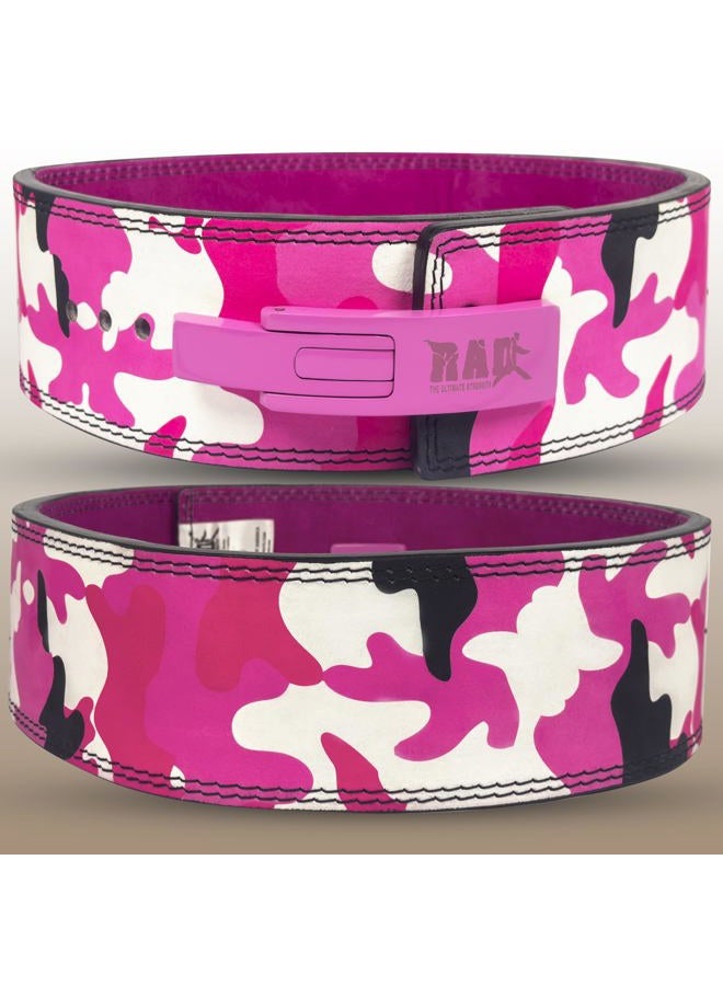 RAD (Large, Pink Camo) - Weight Lifting Belt Powerlifting Men & Women, Weightlifting 10 mm Lever Belt - Image 5