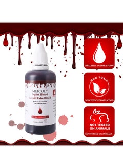 2.1Oz Halloween Dripping Fake Blood, Safe Realistic Washable Edible Liquid Blood With 0.7 Oz Cleaning Soap,Squirt Blood For Clothes,Zombie Vampire Monster,Sfx Cut Wound Makeup,Dark - pzsku/ZC38248B787CBDDFB9D22Z/45/_/1734437777/a4d4137b-276f-4774-99d7-fca7a8c75091