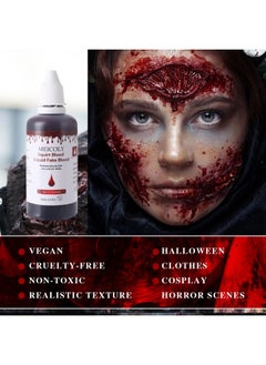 2.1Oz Halloween Dripping Fake Blood, Safe Realistic Washable Edible Liquid Blood With 0.7 Oz Cleaning Soap,Squirt Blood For Clothes,Zombie Vampire Monster,Sfx Cut Wound Makeup,Dark - pzsku/ZC38248B787CBDDFB9D22Z/45/_/1734437805/b18cc5c7-e36f-4a00-acd4-a0b6b23dd942